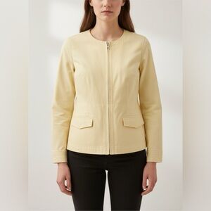 ✨ Talbots Light Yellow Zip Jacket XL NWT Stretch Cotton Spring Jacket PP23/L26